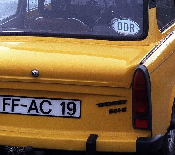 Trabant motor car East German December 1997 Road Record yellow