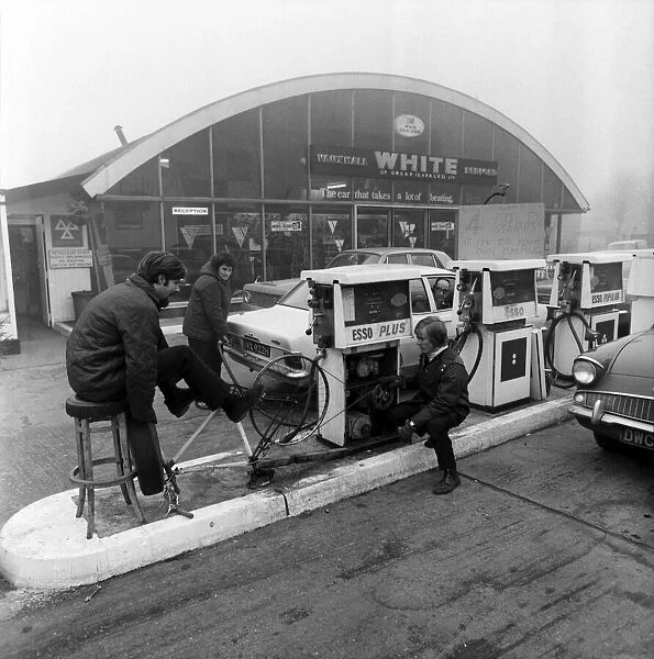 Unusual  /  Humour  /  Car. Due to the Electricians strike the petrol pumps at White Service