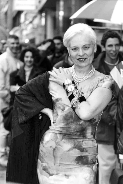 Vivienne Westwood award winning fashion designer pictured at the Swatch shop in Oxford