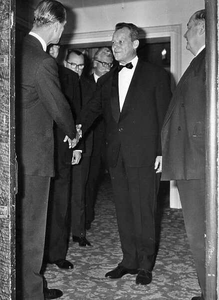 Willy Brandt Mayor of West Berlin pictured shaking hands with Prince Philip. October 1962