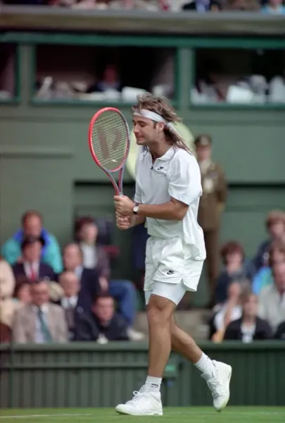 Wimbledon Tennis Print: Andre Agassi Training, June Art