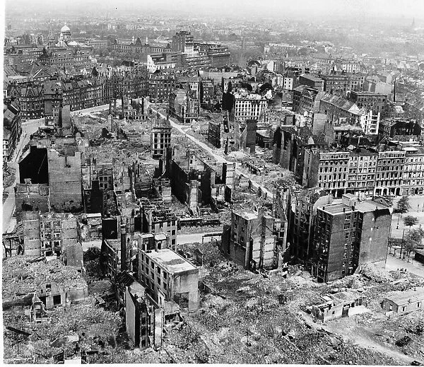 WW2 - May 1945 View of bomb damage to Hamburg, Germany