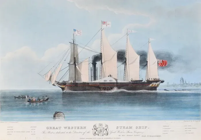 Framed Print : Print of the SS Great Western Steam Ship, 1838 Framed Print : Print of the SS Great Western Steam Ship, 1838