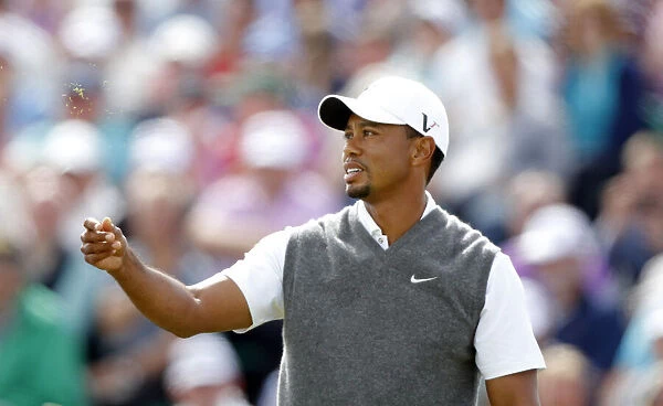 Tiger Woods Checks The Breeze