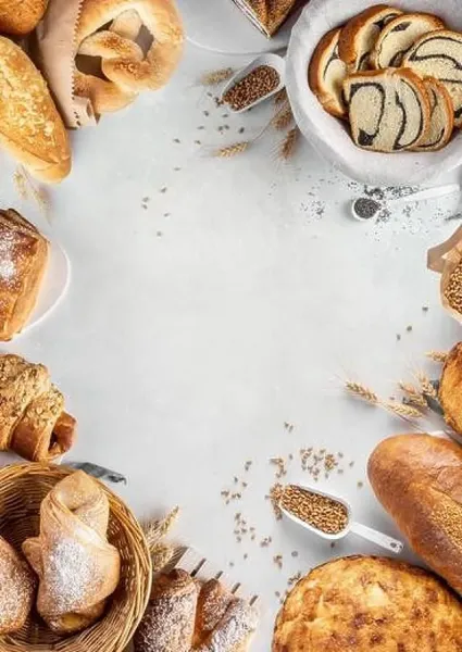 Homemade freshly bakery products on a fray Art Prints