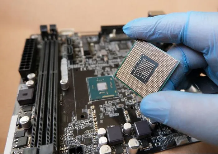 Framed Print : Microprocessor Print featuring onboard CPU and socketed CPU Framed Print : Microprocessor Print featuring onboard CPU and socketed CPU