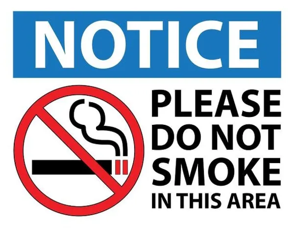 cigarette warning poster Framed Print of No Smoking Print