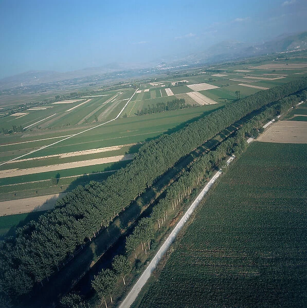 Aerial view of the Fucino countryside