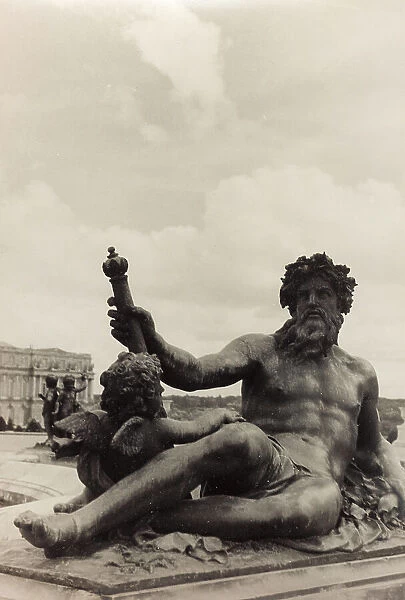 Album 'Parigi (giugno-luglio 1936)': allegorical figure of the river Seine, a bronze work of Etienne Le Hongre (1628-1690), the gardens of Versailles