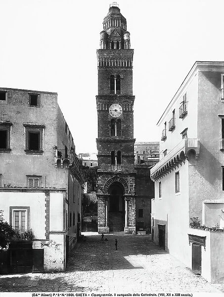The bell tower of the Cathedral of Gaeta, in the province of Latina, in Lazio