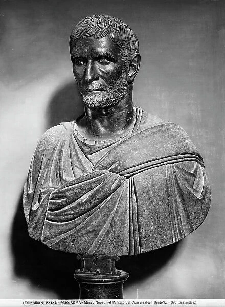 Bust of Brutus, bronze, Roman Art, Museum of The Palazzo dei Conservatori, Palazzo dei Conservatori, Capitoline Museums, Rome