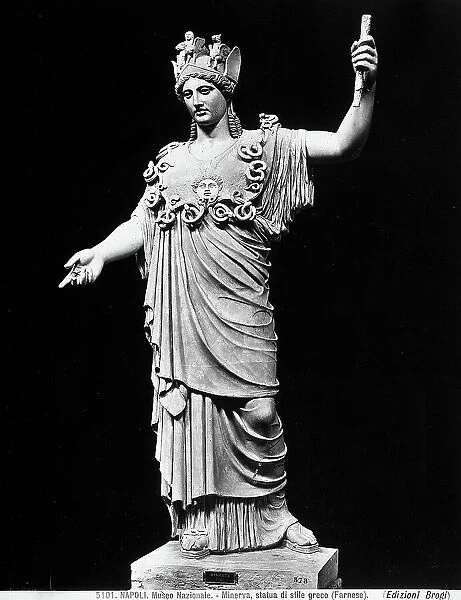 The Farnese Minerva-Athena, Roman copy from the Imperial Age of a bronze statue by the school of Fidia. The work is exhibited at the National Archaeological Museum in Naples