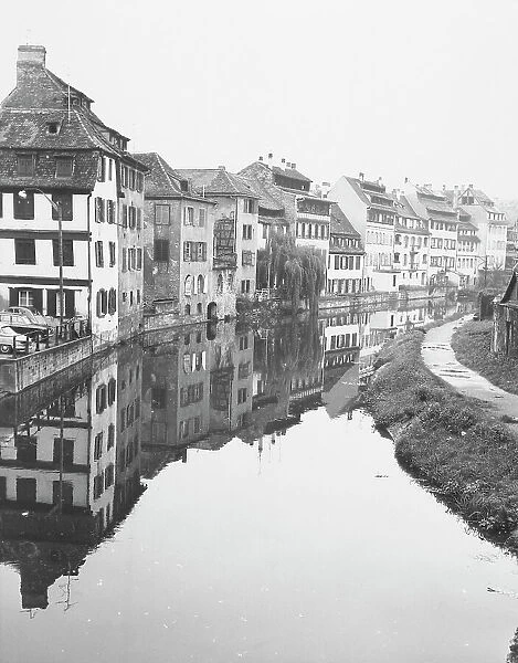 Homes along the Ill river in Strasbourg
