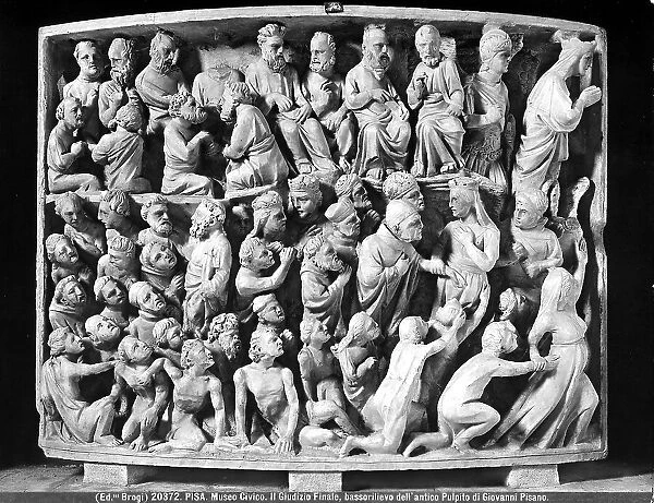 The Last Judgment. Scene from the pulpit by Giovanni Pisano, in the Cathedral of Pisa