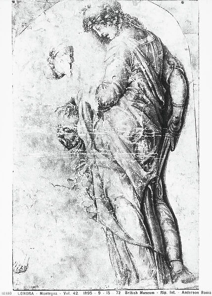 Judith with the head of Holofernes. Drawing by Andrea Mantegna, in the British Museum in London