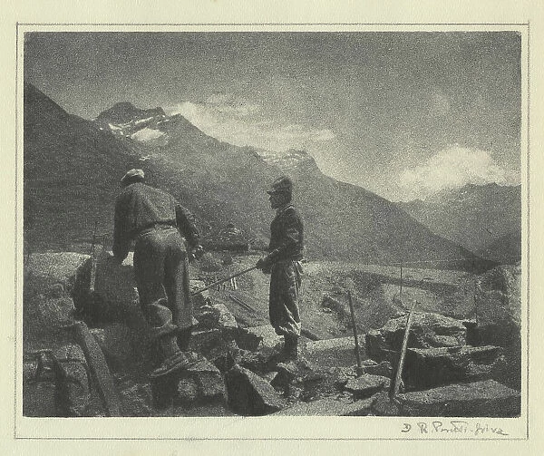 Two men in a mountain quarry