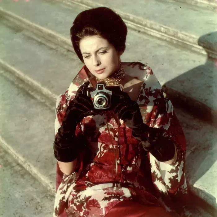 Framed Print : Model posing with a camera Framed Print : Model posing with a camera