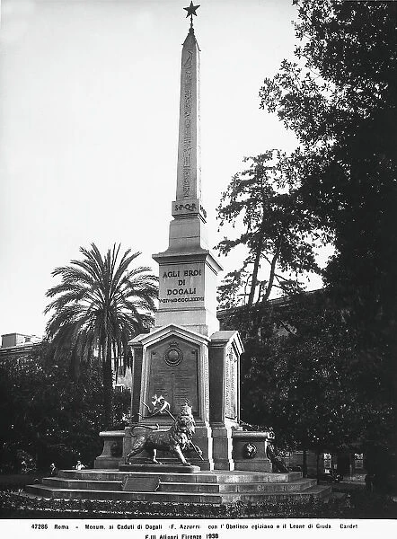 The monument to the Dogali War Memorial, work by Francesco Azzuri, in Piazza dei Cinquecento in Rome