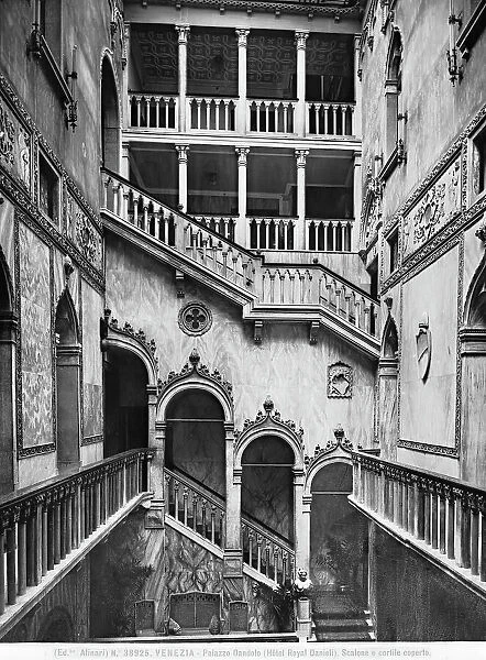 Neogothic staircase of Palazzo Dandolo Gritti Bernardo which today hosts Hotel Danieli Excelsior, Venice