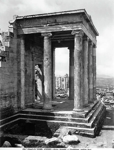 Northern portico of the Erecteion located in the Acropolis of Athens