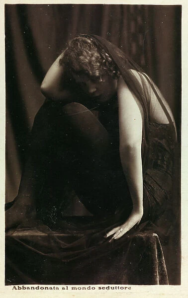 Portrait of a young woman, postcard