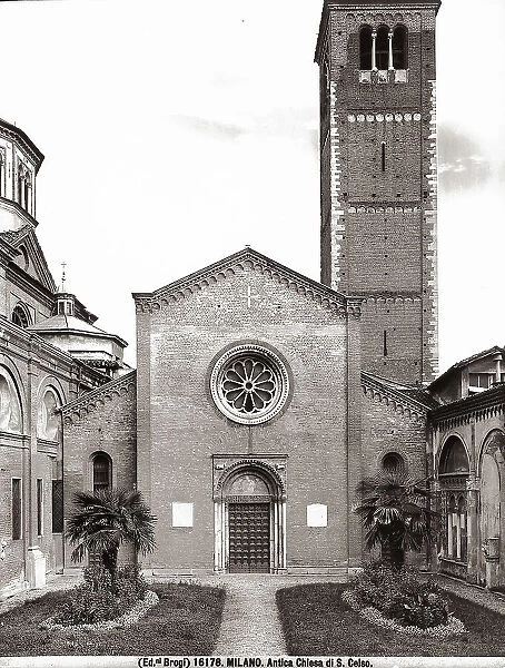 Romanesque faade of the Church of San Celso, Milan