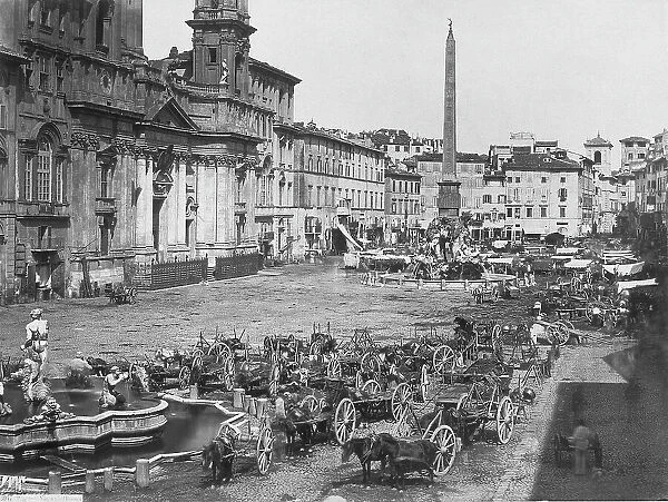 Rome: Piazza Navona and the Fountain of Four Rivers, and that of Moro