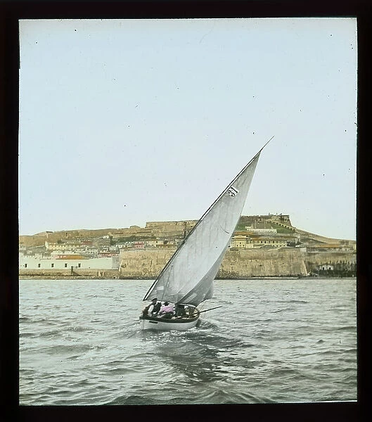Sailing boat 'Italy' during a race in Portoferraio, Elba Island
