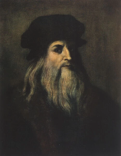 Self-portrait of Leonardo Da Vinci, oil on panel, Leonardo Da Vinci (1452-1519), Uffizi Gallery, Florence