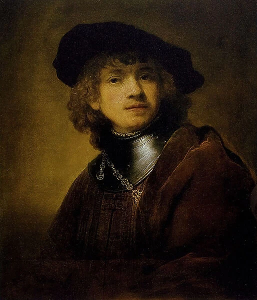 Self-portrait, oil on panel, Rembrandt, Harmenszoon Van Rijn (1606-1669), Uffizi Gallery, Florence