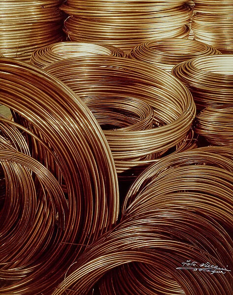 Skeins of copper tubes produced at the plant of Brescia in the SMI (Societ Metallurgica Italian)