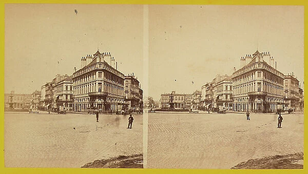 Stereoscopic photography showing a square in Bordeaux