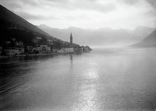 View of Perast on the Bay of Kotor in Montenegro