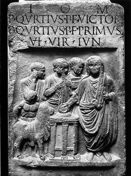 Votive relief dedicated to Giove Ottimo Massimo back from Anger in Milan. It was at the Augustan Exhibition in Rome in 1938