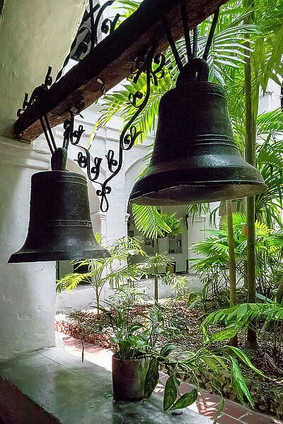 Colombia, Cartagena, San Pedro Claver Convent Church and Museum, Court Yard, bells