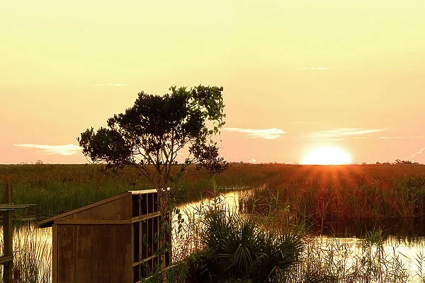 Florida, Boynton Beach, sunset at the Arthur R. Marshall National Wildlife Refuge