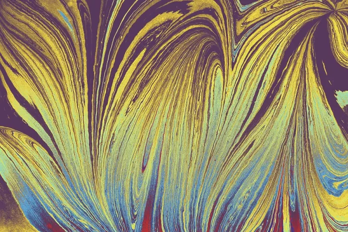 Framed Print : Ebru Marbling Print: Round Marble Pattern Texture