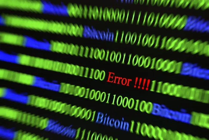 Framed Print : Binary Code Print with Error Indications Framed Print : Binary Code Print with Error Indications