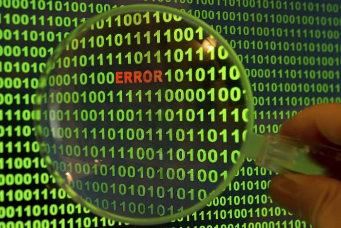 Framed Print : Binary Code Print: 'Error' under Magnification Framed Print : Binary Code Print: 'Error' under Magnification
