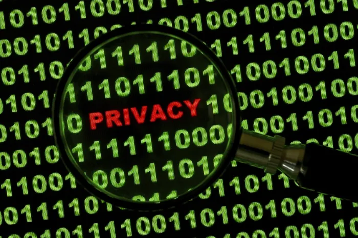 Framed Print : Binary Code Print: 'Privacy' Under Magnification Framed Print : Binary Code Print: 'Privacy' Under Magnification