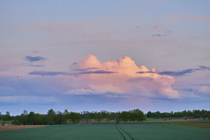 Framed Print : Colored Clouds at Sunset Print, Upper Palatinate, Bavaria