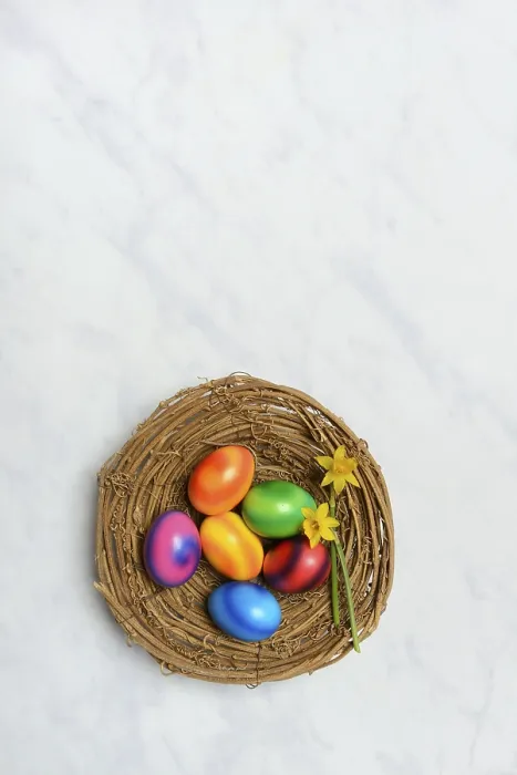 Framed Print : Colourful Easter Eggs in Nest Print Framed Print : Colourful Easter Eggs in Nest Print