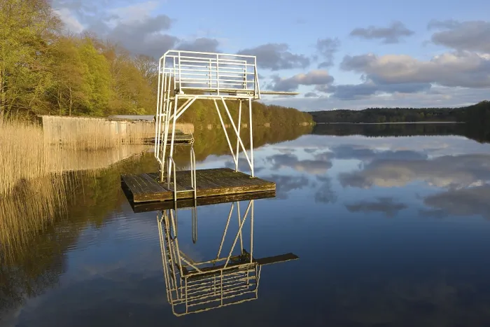 Framed Print : Diving Platform Print: Jump Tower Reflection
