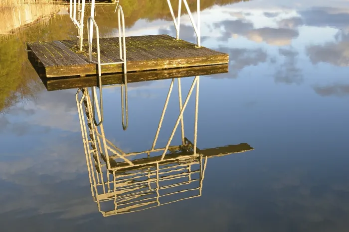 Framed Print : Diving Platform Print: Reflection of a Jump Tower Framed Print : Diving Platform Print: Reflection of a Jump Tower