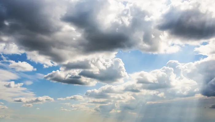 Framed Print : Dramatic Clouds Print: Blue Skies and Majestic Cumulus