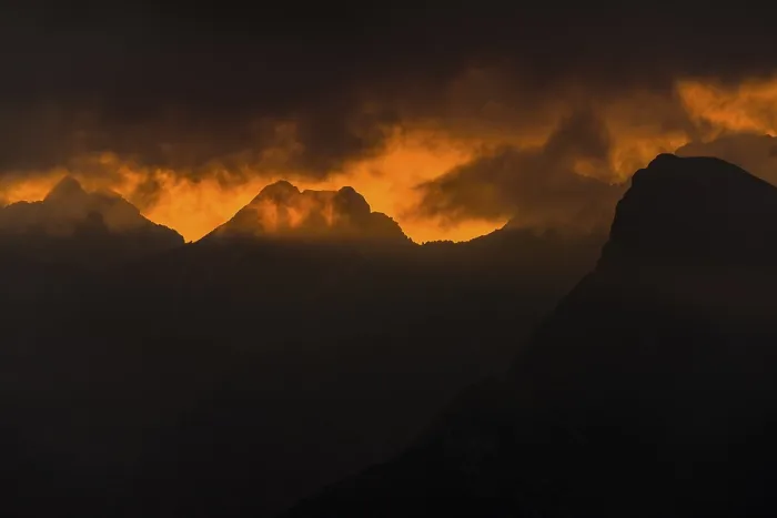 Framed Print : Dramatic Clouds above Lechtal Mountains Print, Austria