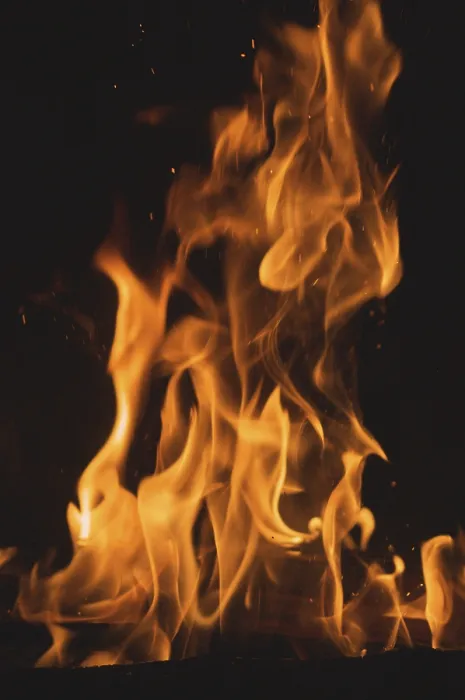 Framed Print : Dramatic Flames Print Against Dark Background
