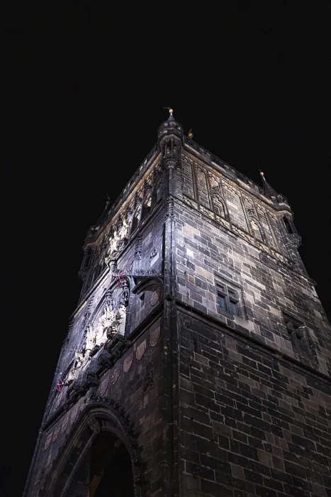 Framed Print : Gothic Tower at Night Print, Prague