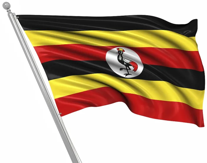 Framed Print : Computer Generated 3D Rendered Print of the Flag of Uganda