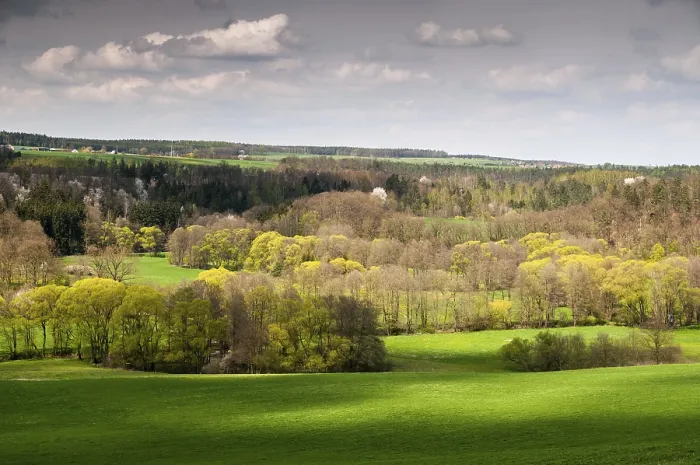 Framed Print : Germany, Greiz, Thuringia Print - Spring Landscape Framed Print : Germany, Greiz, Thuringia Print - Spring Landscape